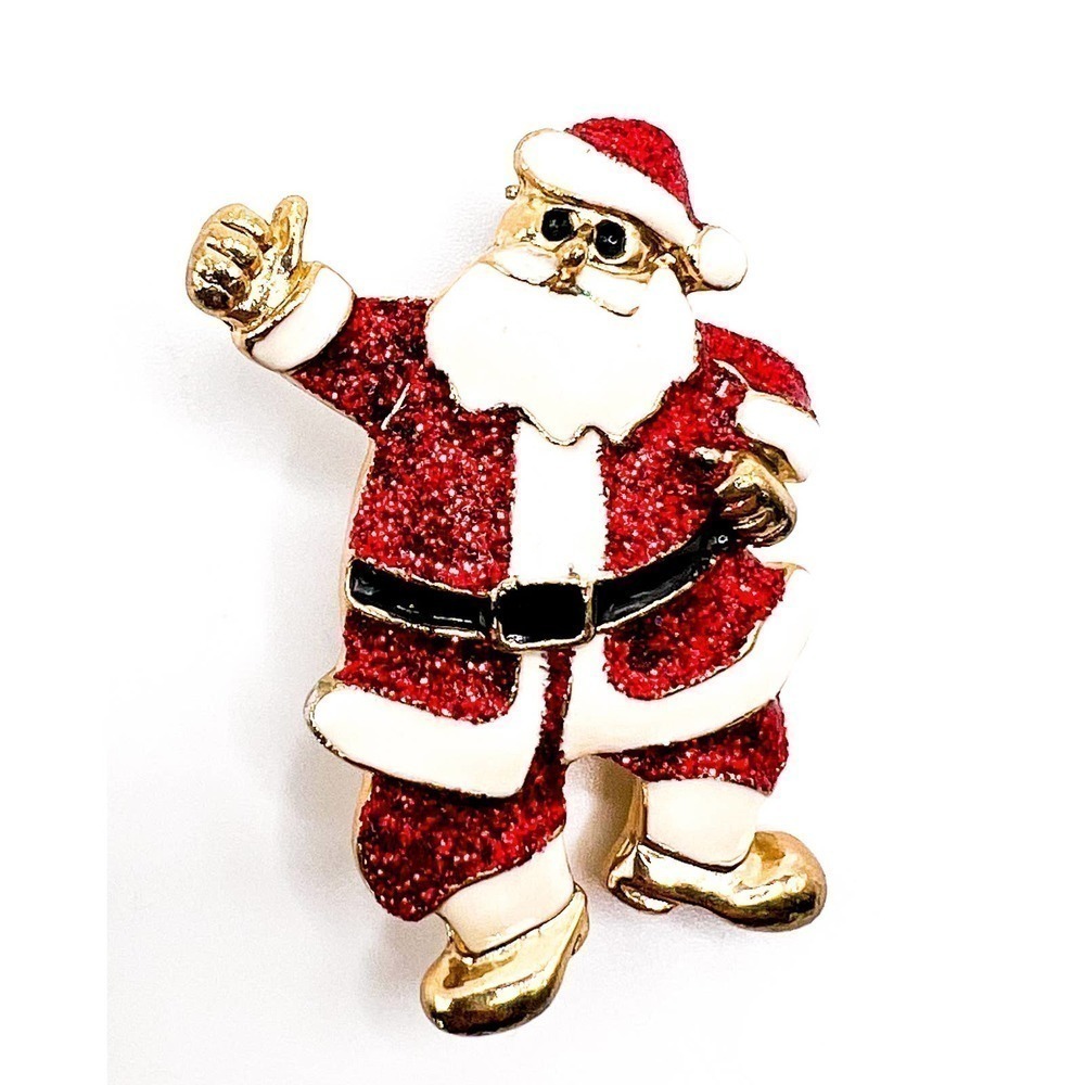 Vintage Santa Brooch Enamel